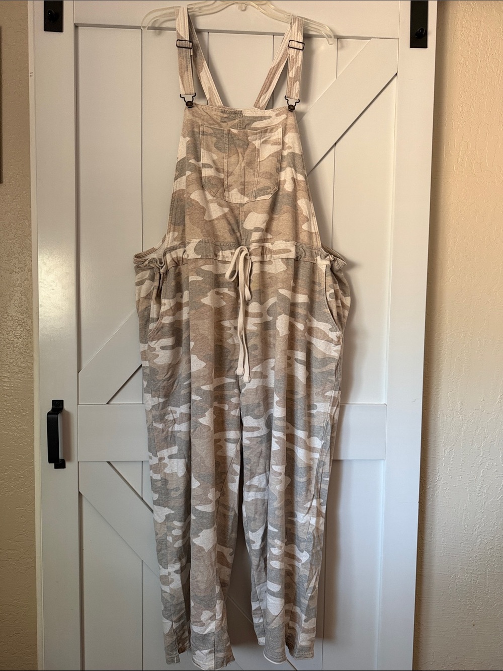 Wallflower Beige Camo Utility Overalls